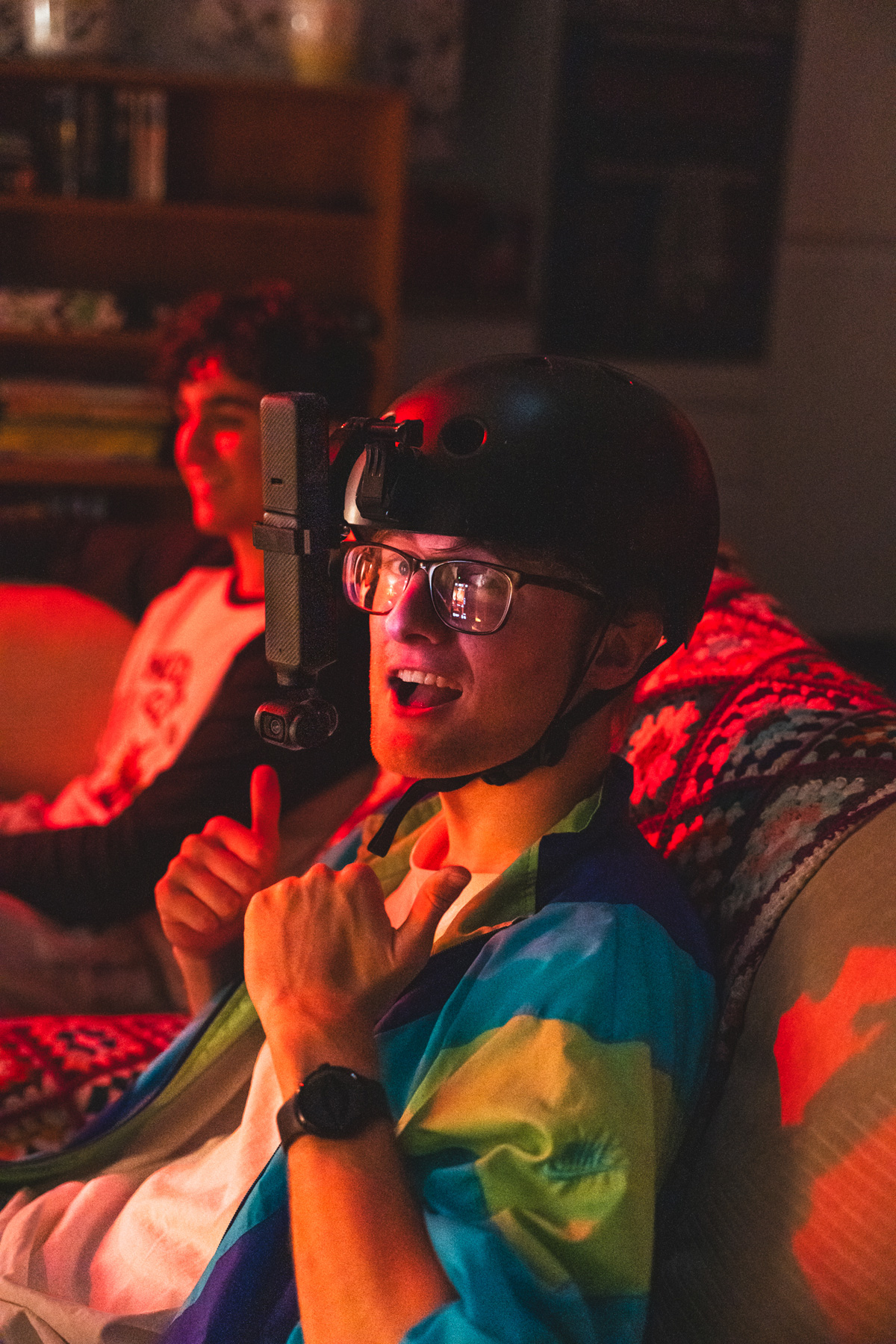 Filming the actor for the living room film