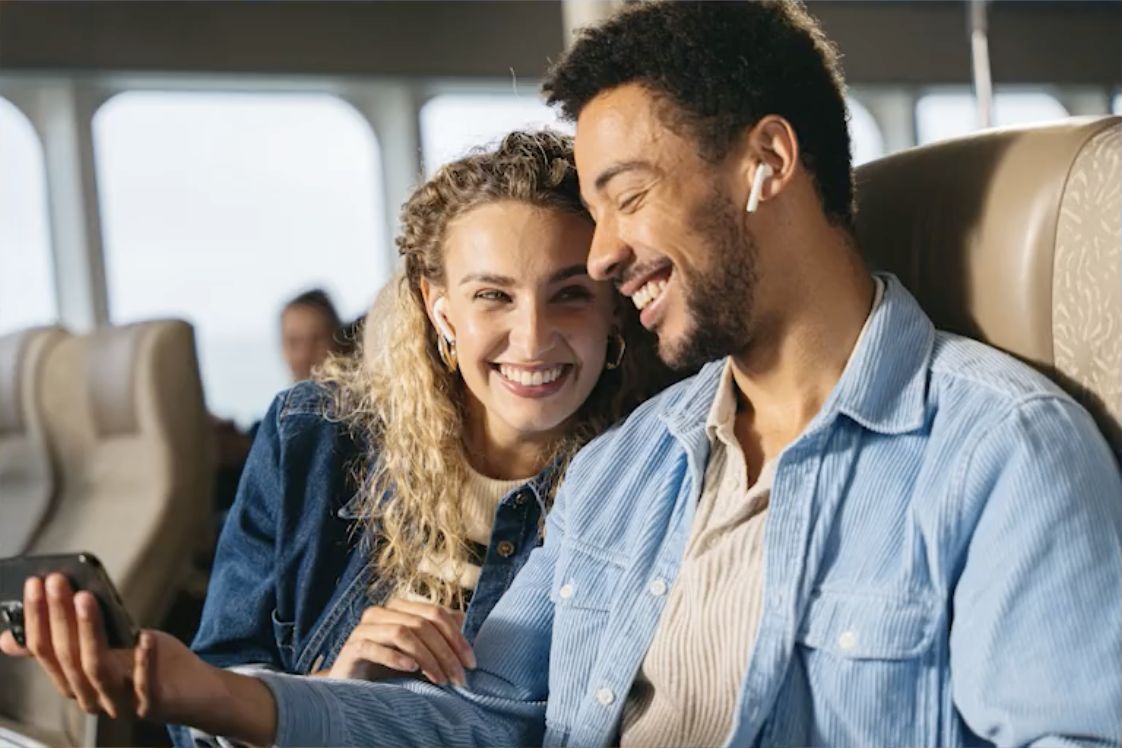 A couple on the ferry deck