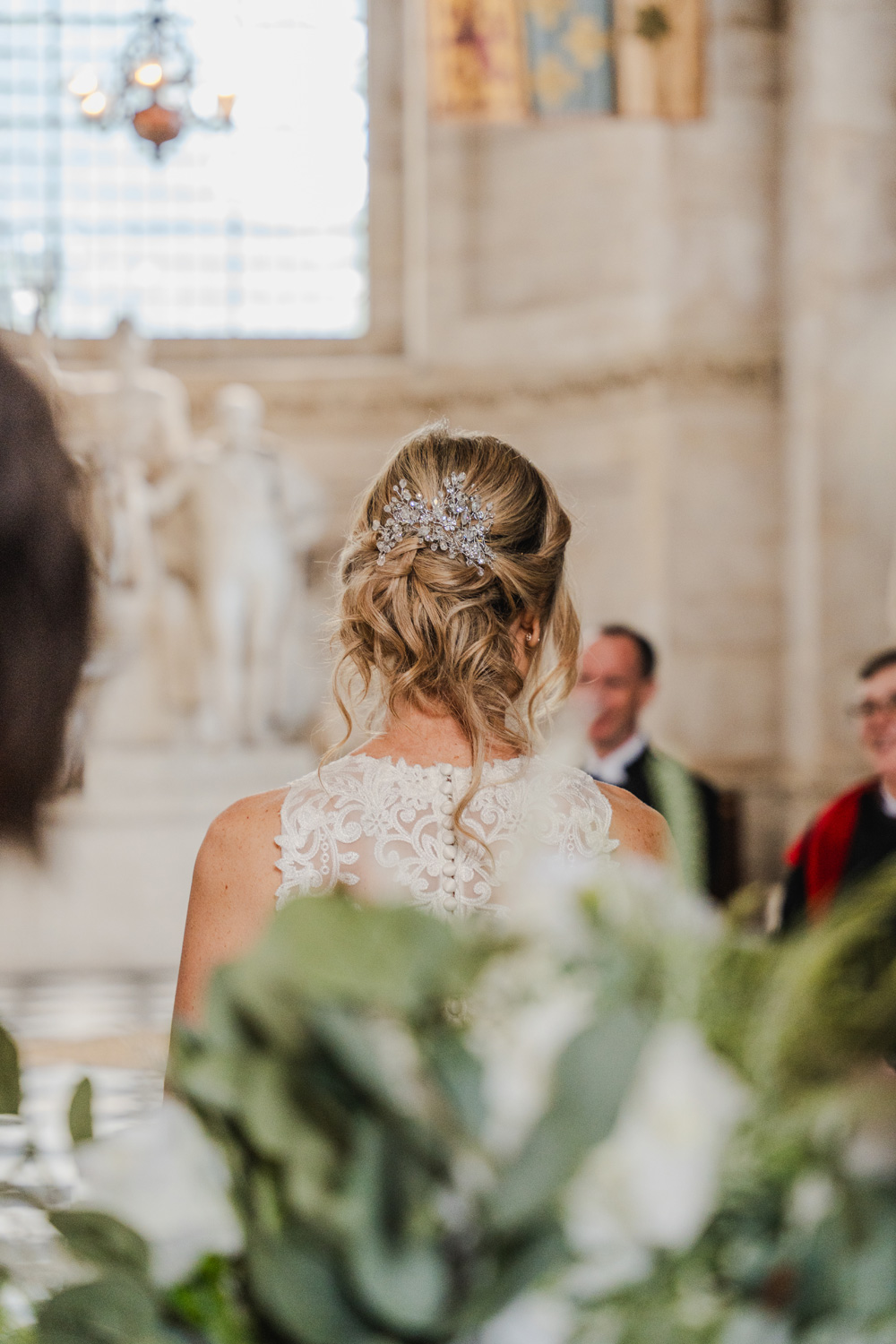 Amanda from behind, mid-ceremony inside St Paul's
