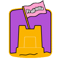 Animated sticker: a bucket and spade in the sand