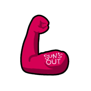 Animated sticker: sun's out, bicep
