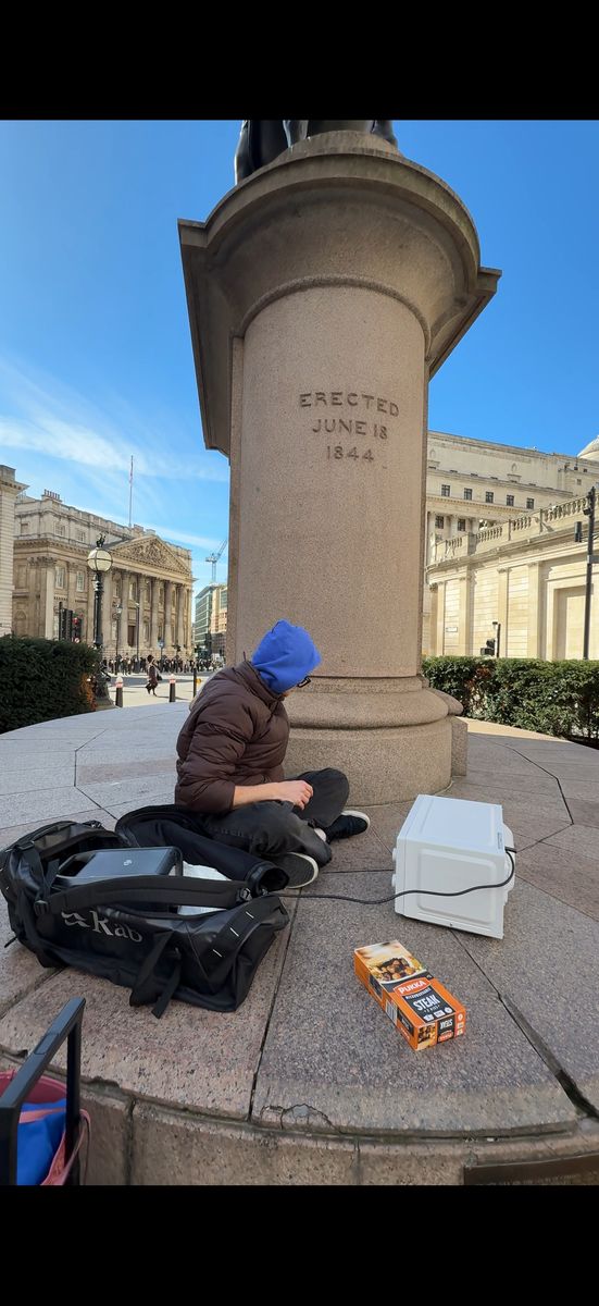 Behind the scenes: microwaving a pie outside the Bank of England