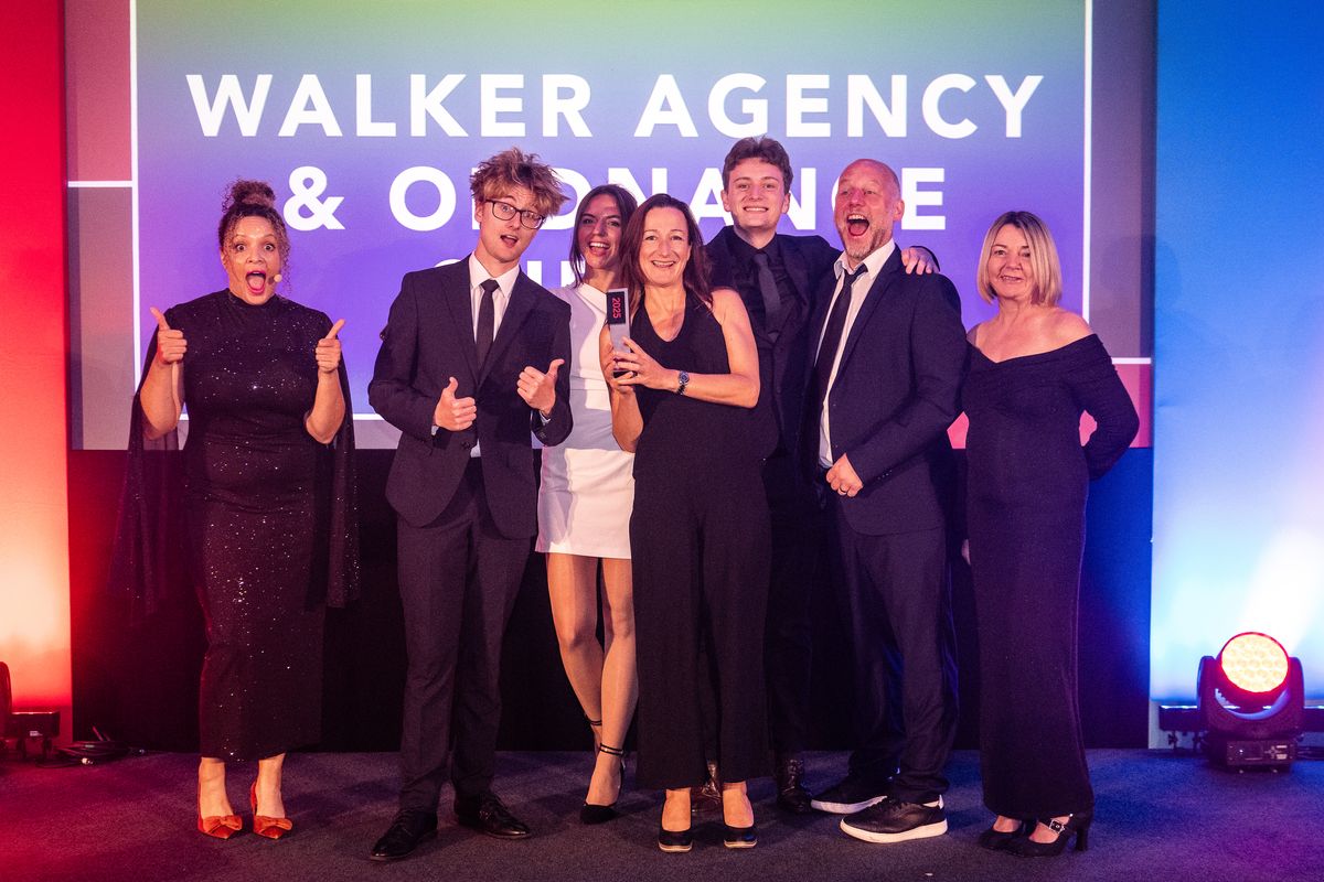 Accepting the award on stage, 2025