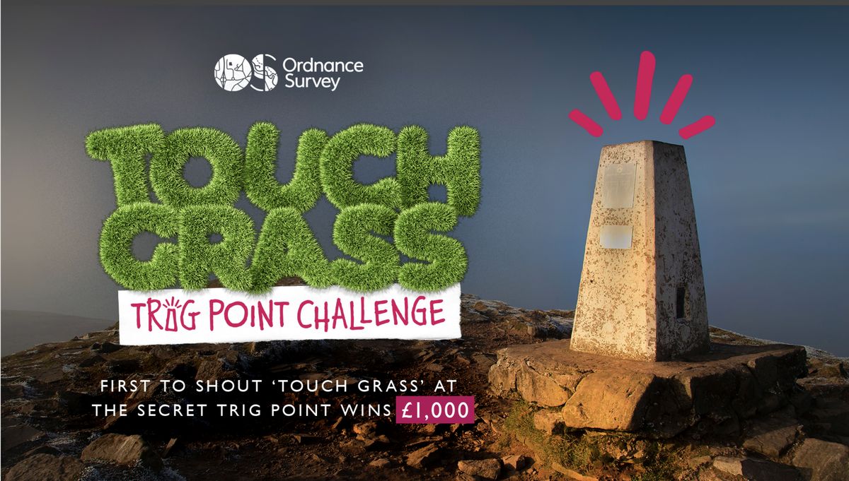 Touch Grass, the Trig Point Challenge: first to shout Touch Grass at the secret trig point wins £1,000